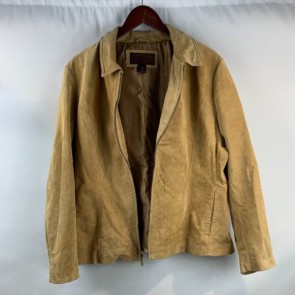Siena 100% Suede Leather Tan Jacket - Picture 7 of 9
